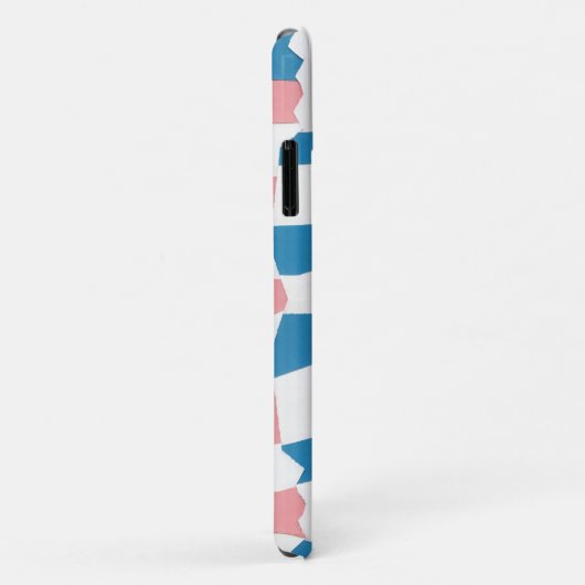 Retro Mod Roze Blauw Checkerboard Abstract Case-Mate iPhone Case (Achterkant/rechts)