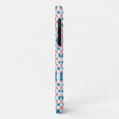 Retro Mod Roze Blauw Checkerboard Abstract Case-Mate iPhone Case (Achterkant/links)