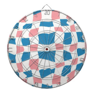 Retro Mod Roze Blauw Checkerboard Abstract Dartbord