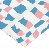 Retro Mod Roze Blauw Checkerboard Abstract Korte Tafelloper (Hoek)