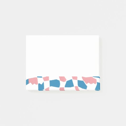 Retro Mod Roze Blauw Checkerboard Abstract Post-it® Notes (Voorkant)