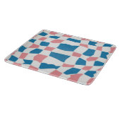 Retro Mod Roze Blauw Checkerboard Abstract Snijplank (Hoek)