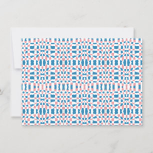 Retro Mod Roze Blauwe Schaakbord Abstract Kaart