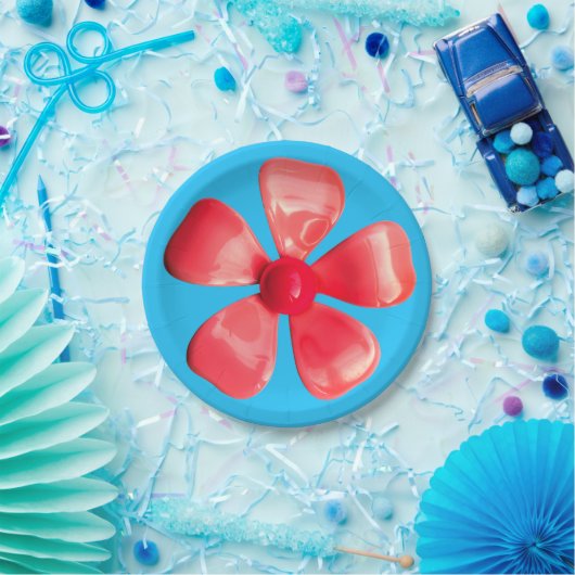 Retro MOD Roze Bloem - Veerlentevakdenhuwelijk Papieren Bordje (Feest)