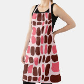 Retro Mod Roze & Chocolade Geometrisch Schort (Insitu)