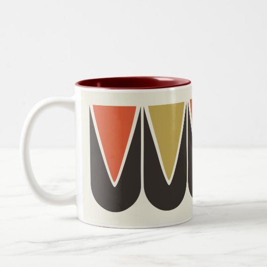 Retro Mod Ski Graphic Mug Brown Jaune Orange (Gauche)