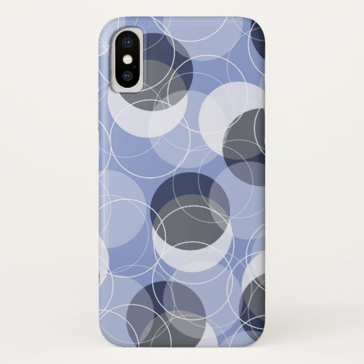 Retro Mod Skinny Rings Blue Pattern Art Phone Case (Achterkant)