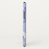 Retro Mod Skinny Rings Blue Pattern Art Phone Case (Achterkant / rechts)