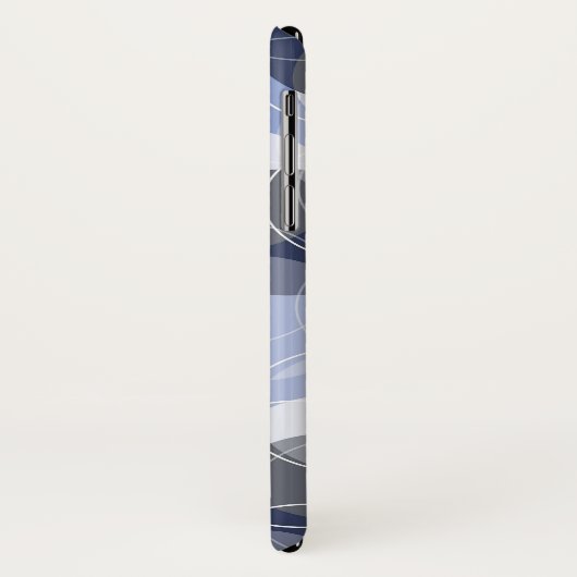 Retro Mod Skinny Rings Blue Pattern Art Phone Case (Achterkant/links)