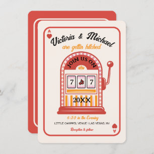 Retro Mod Slot Machine Wedding Kaart