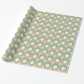 Retro Mod Stippen Pattern Blush Roze en Blauwgroen Cadeaupapier (Uitgerold)