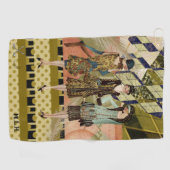 Retro Mode Dames Gepersonaliseerde Golfhanddoek (Horizontaal)