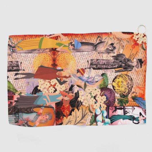 Retro Mode Dames Gepersonaliseerde Golfhanddoek (Horizontaal)