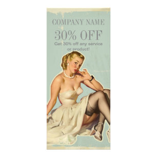 Retro Mode Girl Hair Stylist Makeup Artist Reclamekaart