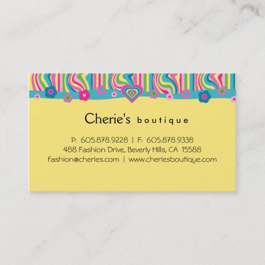 Retro Mode Harde Visitekaartje geel persoonlijk (Voorkant)