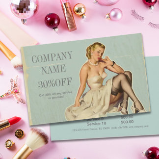 Retro Mode Meisje Kapper Visagist Flyer