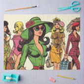 Retro Mode Meisjes Comics Tissuepapier (Craft)