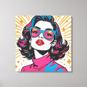 Retro Mode Pop Art - 1980's Inspired Canvas Afdruk