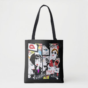 Retro Mode Pop Art All-Over-Print Canvas tas