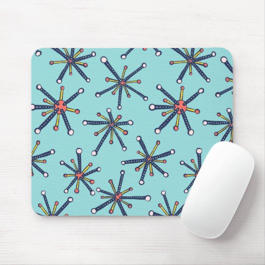 Retro Modern Abstract biologiepatroon Muismat (Met muis)