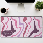 Retro Modern Abstract Marmeren Swirl Paarse Mauve Bureaumat