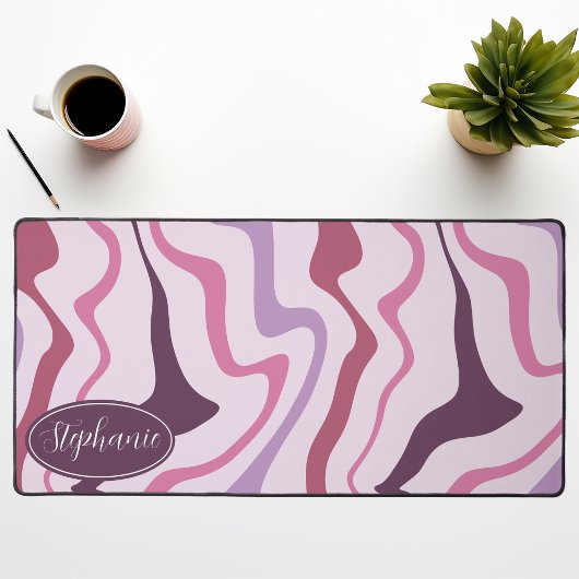 Retro Modern Abstract Marmeren Swirl Paarse Mauve Bureaumat