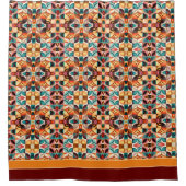 Retro Modern Abstract Squares Collectie Douchegordijn (Voorkant)