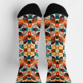 Retro Modern Abstract Squares Collectie Sokken (Top)