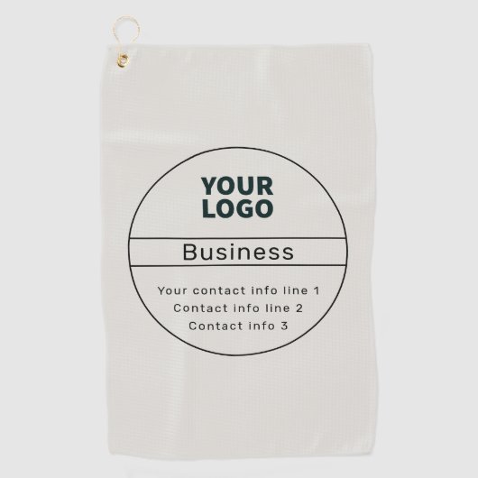 Retro-Modern Bedrijf of Merk Contact info Golfhanddoek (Voorkant)