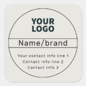 Retro-Modern Bedrijf of Merk Contact info Vierkante Sticker (Voorkant)