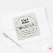 Retro-Modern Bedrijf of Merk Contact info Vierkante Sticker (Envelop)