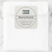 Retro-Modern Bedrijf of Merk Contact info Vierkante Sticker (Tas)