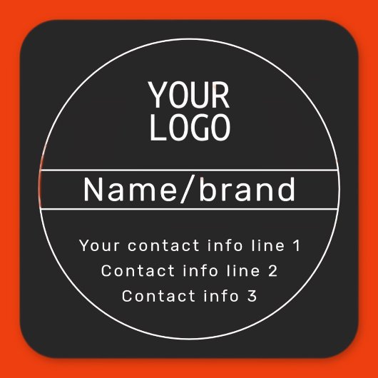 Retro-Modern Bedrijf of Merk Contact info Vierkante Sticker