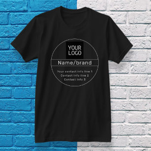 Retro-modern bedrijfs- of merkcontactinfo t-shirt
