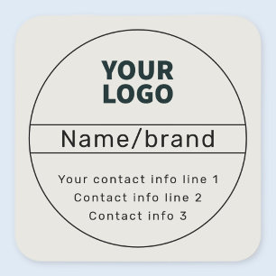 Retro-modern bedrijfs- of merkcontactinfo vierkante sticker