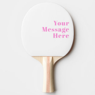 Retro-modern bewerkbare tekst Zwart & Roze Tafeltennisbatje