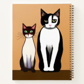 Retro Modern Black and White Cat and Kitten Notitieboek (Achterkant)