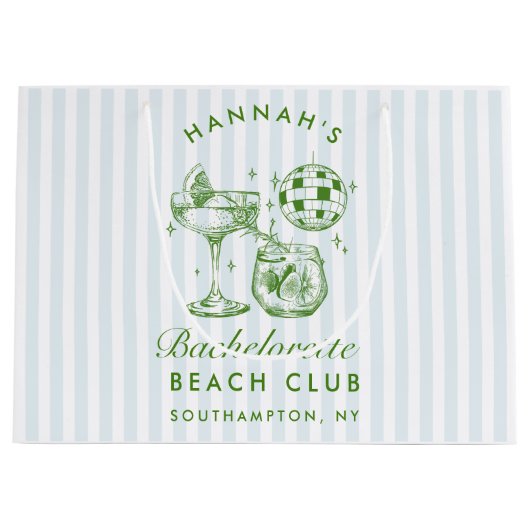 Retro Modern Blauw Bachelorette Groot Cadeauzakje (Voorkant)