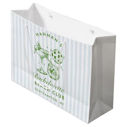 Retro Modern Blauw Bachelorette Groot Cadeauzakje (Voorkant Gekanteld)