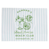 Retro Modern Blauw Bachelorette Groot Cadeauzakje (Achterkant)