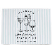 Retro Modern Blauw Bachelorette Groot Cadeauzakje (Voorkant)