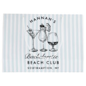 Retro Modern Blauw Bachelorette Groot Cadeauzakje (Achterkant)