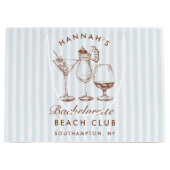 Retro Modern Blauw Bachelorette Groot Cadeauzakje (Voorkant)