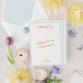 Retro Modern Blauw Bruidsmeisje voorstel Kaart