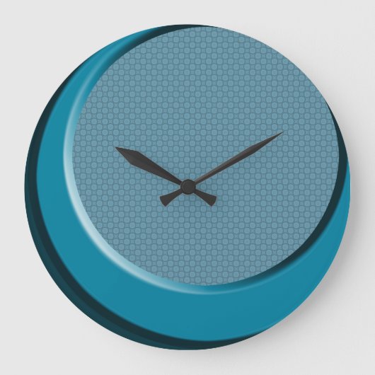 Retro Modern Blue 50-stijl wandklok Grote Klok (Voorkant)