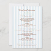 Retro Modern Blue & Brown Bachelorette Weekend Kaart (Achterkant)