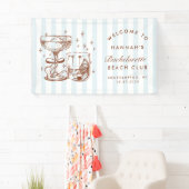 Retro Modern Blue & Brown Bachelorette Weekend Spandoek (Insitu)