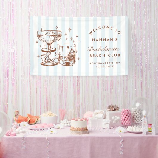 Retro Modern Blue & Brown Bachelorette Weekend Spandoek (Feest)