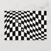 Retro Modern Chique Zwart Checker Fijnere Details Informatiekaartje (Achterkant)