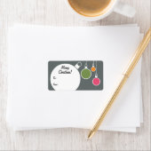 Retro Modern Christmas Gift Label - Grijs (Insitu)